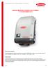 SERVICE MESSAGES FRONIUS GALVO SERIES 1 ST OF SEPTEMBER 2013