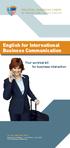 English for International Business Communication