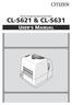 Thermal Transfer Barcode & Label Printer CL-S621 & CL-S631 USER'S MANUAL