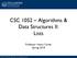 CSC 1052 Algorithms & Data Structures II: Lists