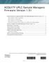 ACQUITY UPLC Sample Managers Firmware Version 1.51