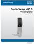 Product Catalog. Profile Series v.g1.5 Stand Alone Access Control Products