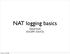 NAT logging basics. David Ford OxCERT (OUCS)