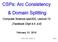 CSPs: Arc Consistency & Domain Splitting