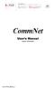 CommNet. User s Manual Update 02/02/2009. Cod. SWUM_00049_en