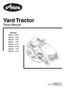 Yard Tractor. Parts Manual. Models