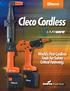 Cleco Cordless. World s First Cordless Tools For Safety Critical Fastening.