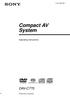 (1) Compact AV System. Operating Instructions DAV-C Sony Corporation