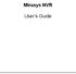 Mirasys NVR. User s Guide