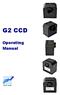 G2 CCD. Operating Manual