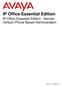 IP Office Essential Edition IP Office Essential Edition - Norstar Version Phone Based Administration