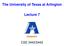 The University of Texas at Arlington Lecture 7