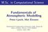 M.Sc. in Computational Science. Fundamentals of Atmospheric Modelling