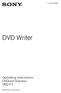 (1) DVD Writer. Operating Instructions DVDirect Express VRD-P Sony Corporation