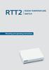 RTT2 ROOM TEMPERATURE SWITCH. Mounting and operating instructions