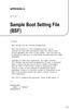 Sample Boot Setting File (BSF)
