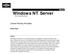 Windows NT Server Operating System. Server. Unicast Routing Principles. White Paper. Abstract