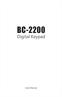 BC Digital Keypad. User Manual