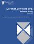 DefendX Software QFS Release Notes