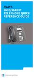 AVAYA 9630/9640 IP TELEPHONE QUICK REFERENCE GUIDE