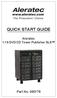 QUICK START GUIDE. Aleratec 1:15 DVD/CD Tower Publisher SLS. Part No