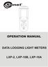 OPERATING MANUAL DATA LOGGING LIGHT METERS LXP-2, LXP-10B, LXP-10A
