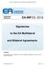 Signatories. to the EA Multilateral. and Bilateral Agreements