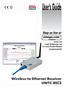 User s Guide. Wireless-to-Ethernet Receiver UWTC-REC3. Shop on line at. omega.com   For Latest Product Manuals omegamanual.