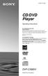 CD/DVD Player DVP-CX985V. Operating Instructions (1) 2003 Sony Corporation