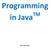 Programming in Java TM. Rex Jaeschke