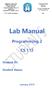 Lab Manual. Programming 2 CS 112. Student ID: Student Name: