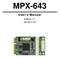 MPX-643 User s Manual