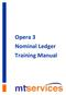 Opera 3 Nominal Ledger Training Manual