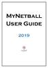 MyNetball User Guide 2019