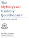 The MyMacys.net Usability Questionnaire RESULTS AND ANALYSIS