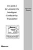 EC-4110-I EC-4110-ICON Intelligent Conductivity Transmitter. Operation Manual