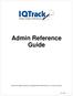Admin Reference Guide