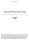 Example Procedure Log