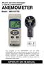 ANEMOMETER OPERATION MANUAL. Model : AM-4207SD. SD card real time datalogger + Type K/J thermometer