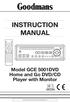INSTRUCTION MANUAL Model GCE 5001DVD Home and Go DVD/CD Player with Monitor