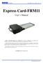 Express Card-FRM11. User s Manual. ecard-frm11 User s Manual (Rev 2.1)