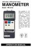 MANOMETER OPERATION MANUAL. 200 mbar, differential input. Model : PM-9102