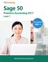 Sage 50. Premium Accounting Level Courseware. MasterTrak Accounting Series
