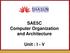 SAE5C Computer Organization and Architecture. Unit : I - V