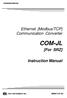 * * Ethernet [Modbus/TCP] Communication Converter COM-JL. [For SRZ] Instruction Manual IMR01Y37-E3 RKC INSTRUMENT INC.