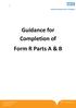 Guidance for Completion of Form R Parts A & B
