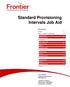 Standard Provisioning Intervals Job Aid