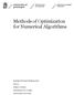 Methods of Optimization for Numerical Algorithms