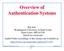 Overview of Authentication Systems