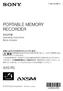 SONY: (1) PORTABLE MEMORY RECORDER. Operating Instructions Mode d'emploi AXS-R5 AXSM Sony Corporation Printed in Japan